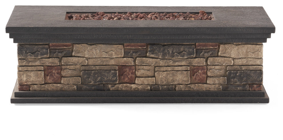 Troy Outdoor 50,000 BTU Lightweight Concrete Fire Pit, No Tank Holder