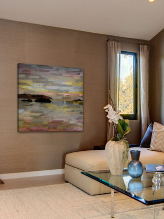 "Pastel Lake" Painting Print on Wrapped Canvas, 48"x48"