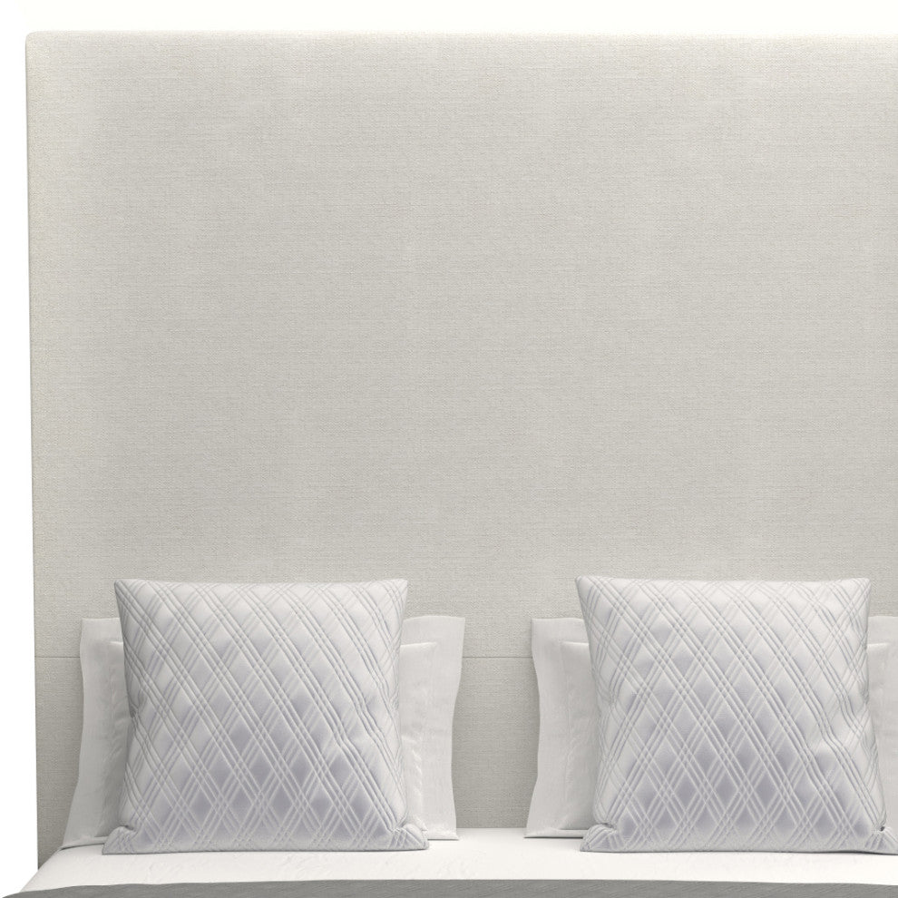 Nativa Interiors Moyra Plain Bed, Off White, Ca King, Headboard: High