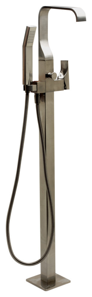 Alfi brand AB2180-BN Floor Mount Tub Filler with Shower Head Brushed Nickel