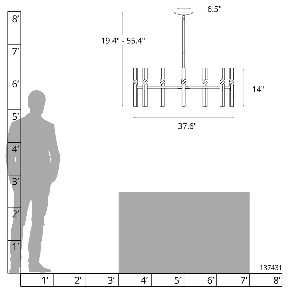 Atlas Large Pendant, Soft Gold, Black, Standard Height