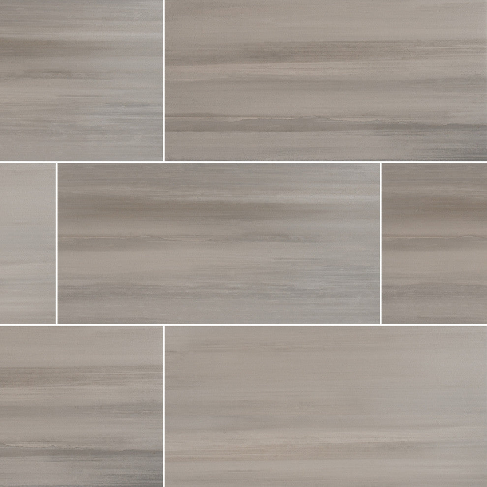 MSI NWAT1224 Watercolor - 12" x 24" Rectangle Floor Tile - Matte - Grigio
