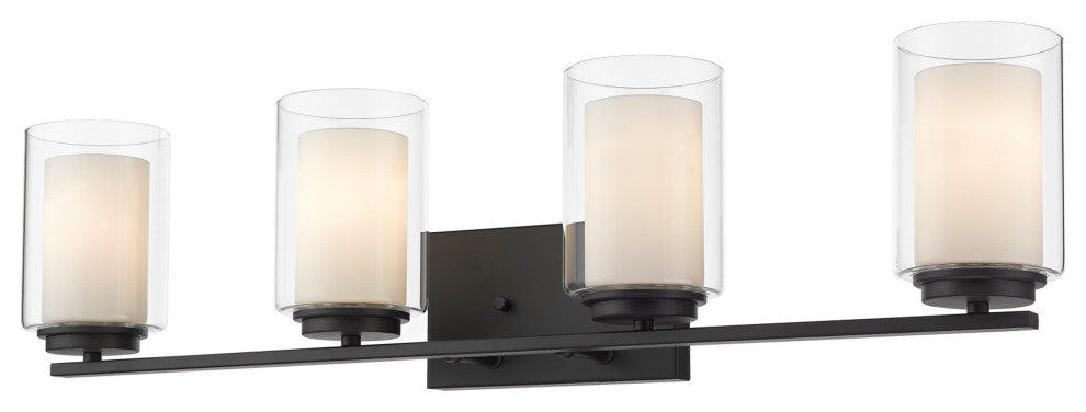 Z-Lite 426-4V Willow 4 Light 32"W Bathroom Vanity Light - Matte Black