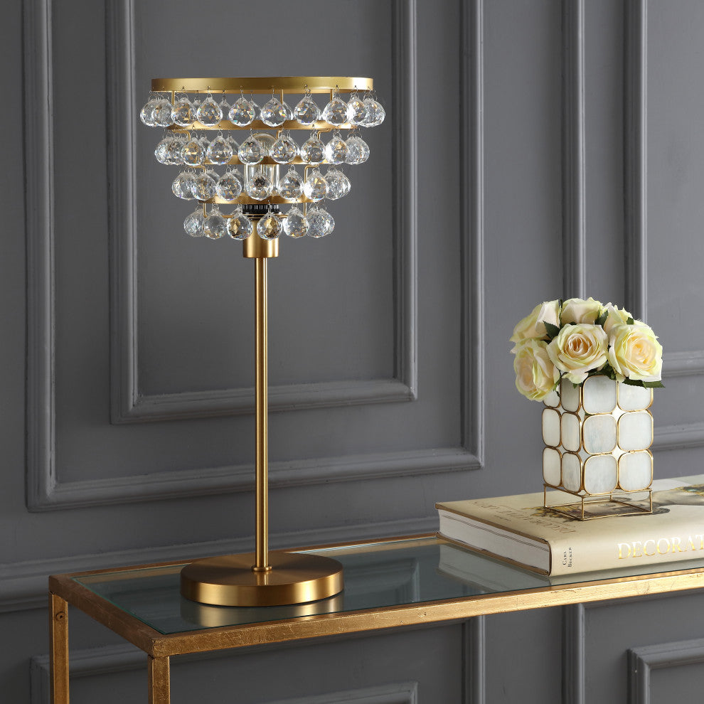 Buckingham 25" Crystal and Metal Table Lamp