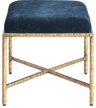Valley Upholstered Bench, Navy, 25" W x 18" D, Gold, Chenille Fabric