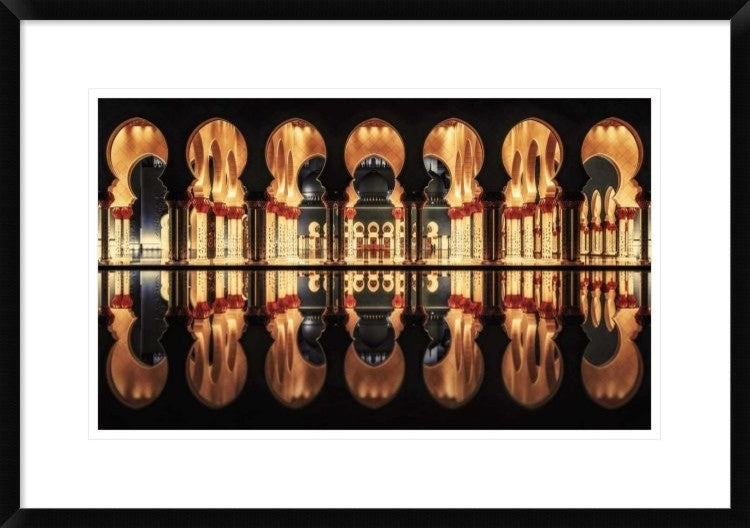 "Reflections in the Mosque" Framed Digital Print by Cuomo Massimo, 30x21"