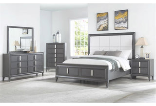 Home Square 3-Piece Set with 6 Drawer Dresser & 2 Nightstands in Dark Gray