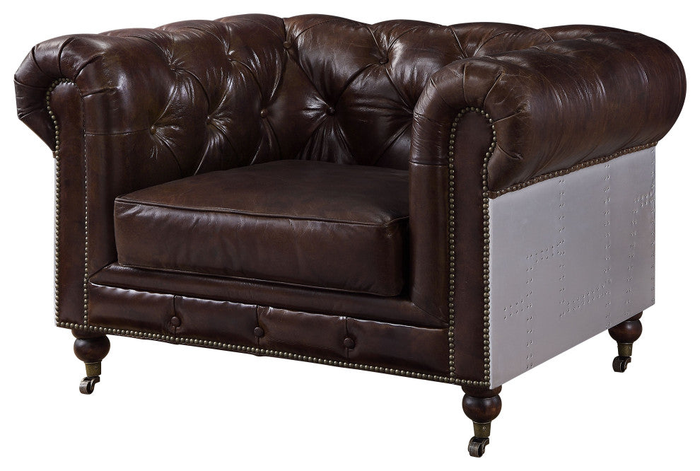 Aberdeen Chair, Vintage Brown Top Grain Leather