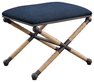 Uttermost Firth Small Navy Fabric bench