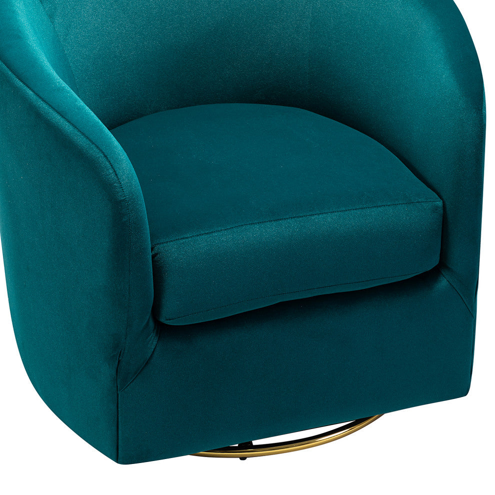 Velvet Swivel Barrel Chair, Set of 2, Teal