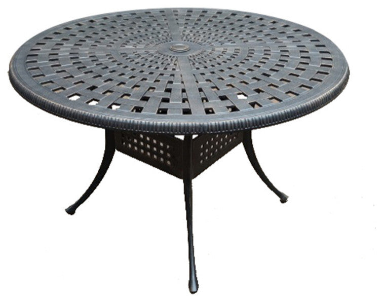 48 Inch Round Outdoor Cast Aluminum Dining Table-Perfect for Patio