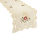 Golden Glow Embroidered Cutwork Christmas Table Runner, 16"x36"