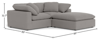 Fluffy 2-Piece Sofa with Ottoman, Peyton Slate