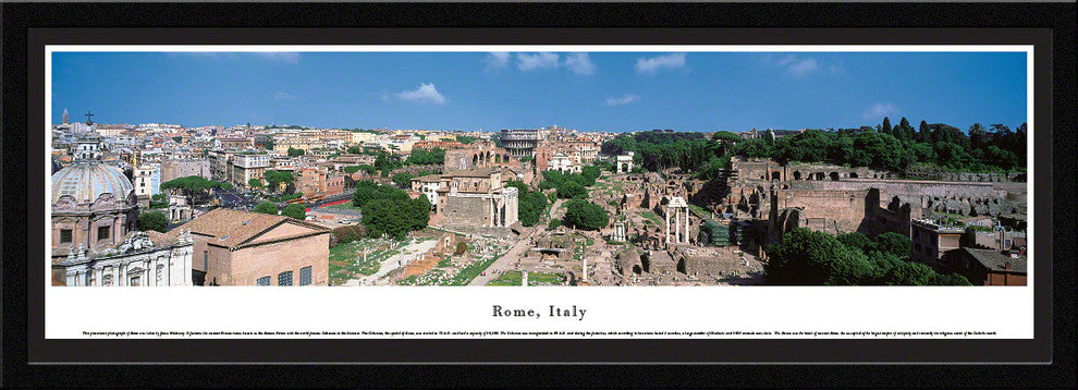 Rome Skyline Panoramic Poster, Italy-Series 2 , Select Frame
