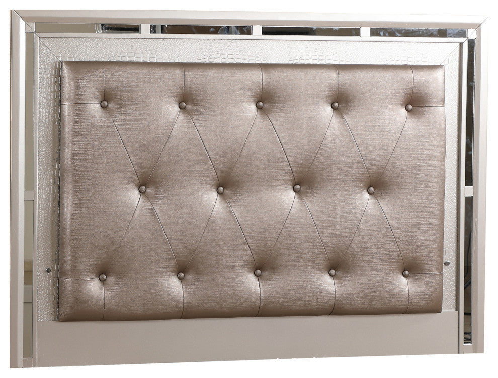 Alana Silver Champagne Queen Panel Bed