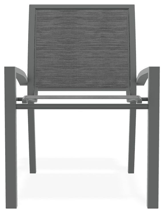 Kendall Sling Stackable Outdoor Dining Chair, Collect Charcoal/Graphite