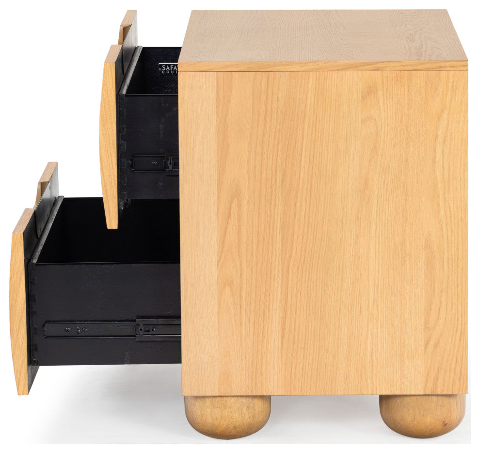 Safavieh Couture Beethoven 2 Drawer Nightstand, Natural