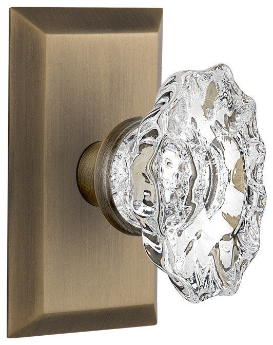Studio Plate Passage Chateau Door Knob, Antique Brass