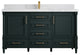 Aberdeen 60 Single Bathroom Vanity in Dark Forest Green 2" Calacatta Nuvo