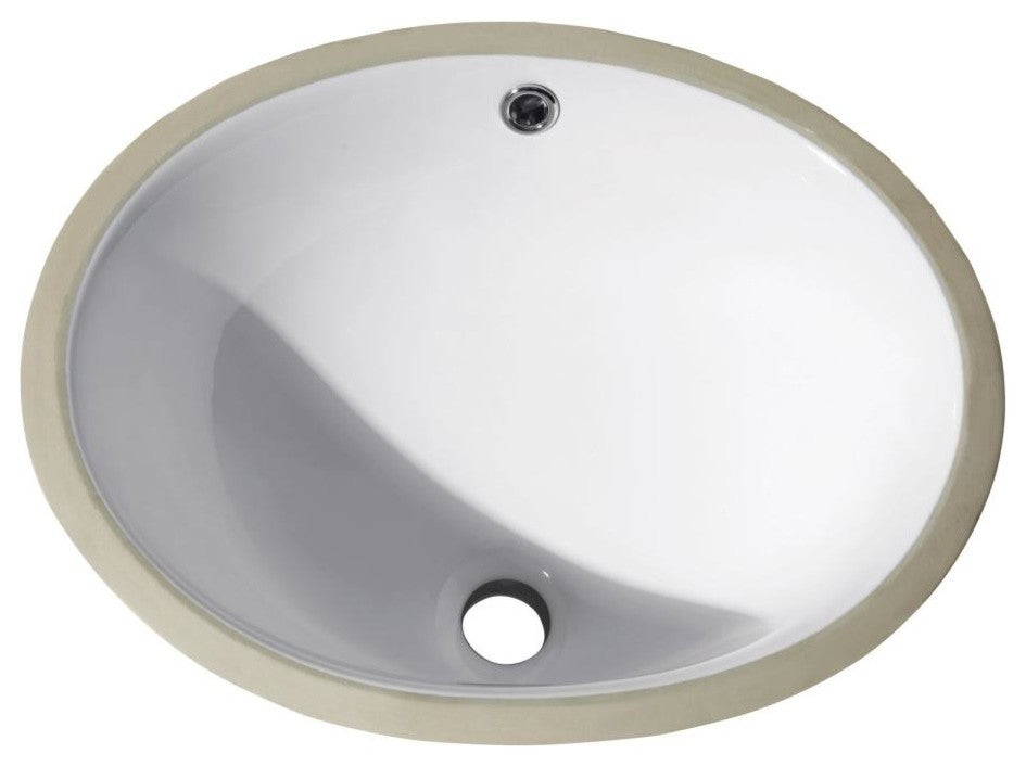 Avanity Undermount 18" Oval Vitreous China Ceramic Sink, White