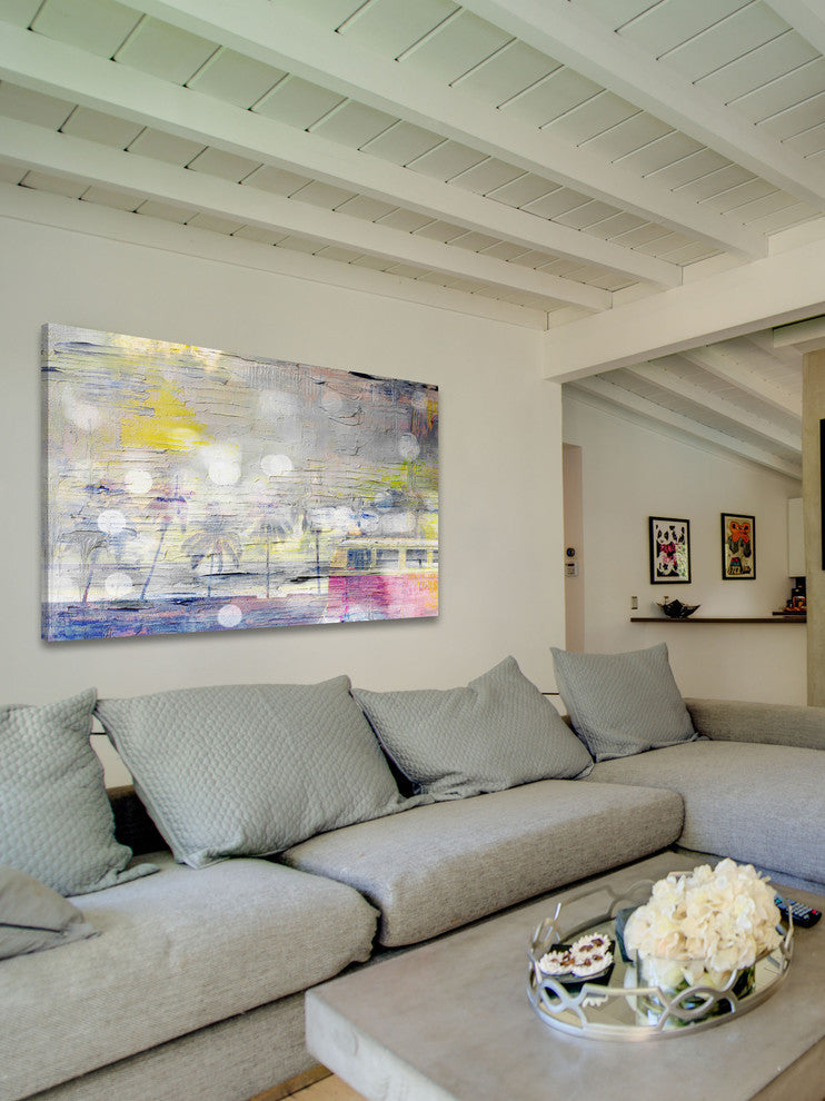"Sunny Palm Day" Painting Print on Wrapped Canvas, 45"x30"