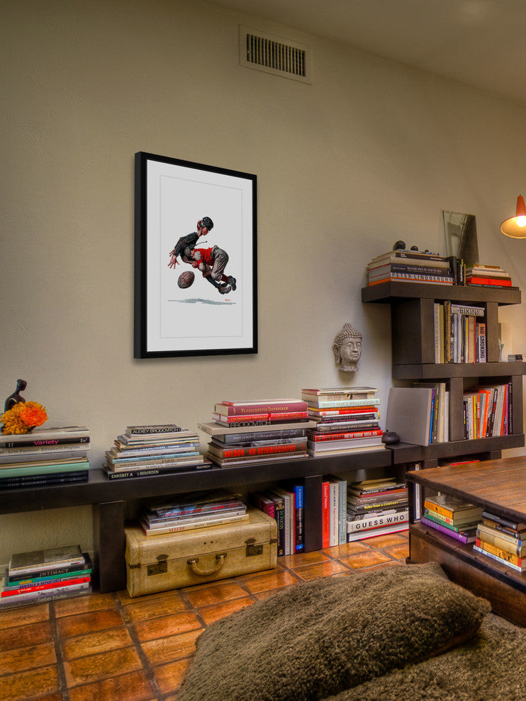 "Fumble" Framed Art Print by Norman Rockwell