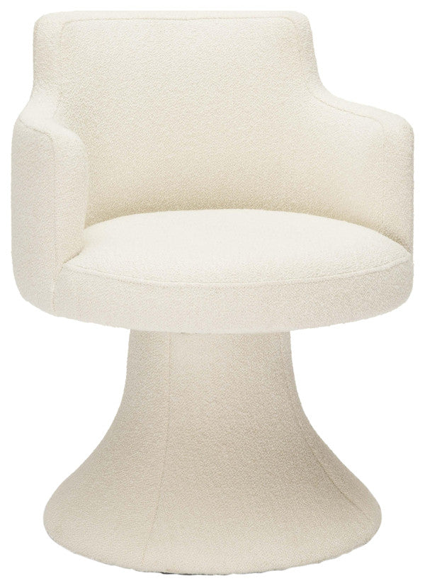 Jeffree Cream Performance Boucle Swivel Dining Chair
