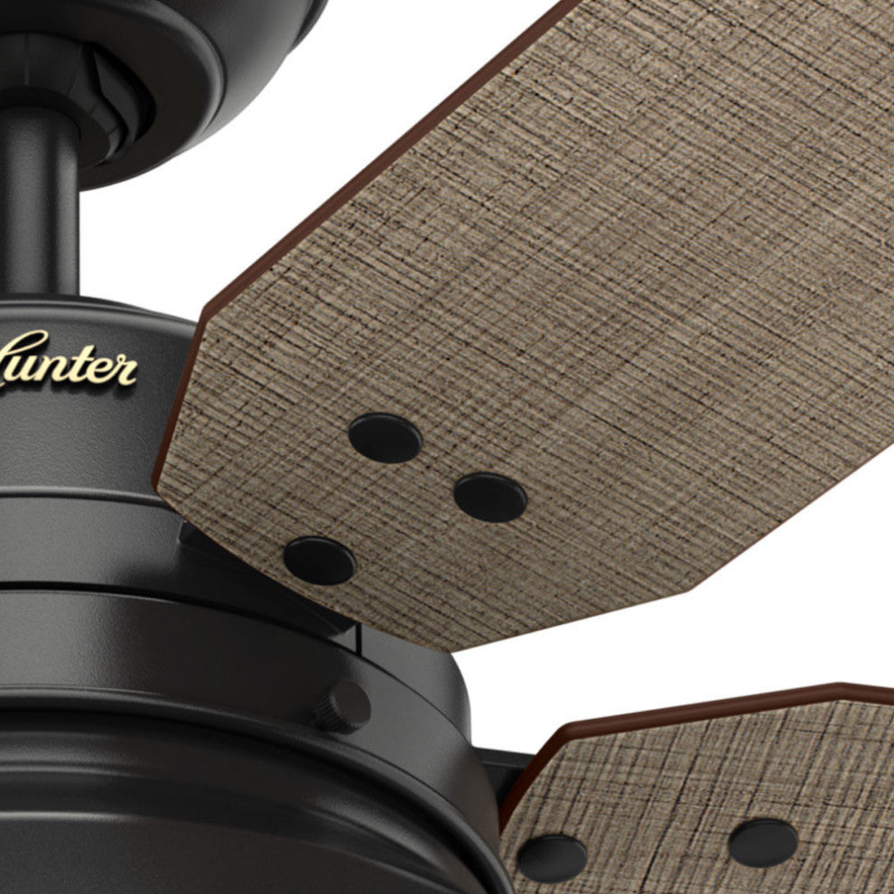Hunter Fan Company  52" Mill Valley Ceiling Fan With Light, Matte Black