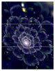 "Dark Blue Fractal Flower Digital Art" Metal Wall Art, 3 Panels, 28"x36"