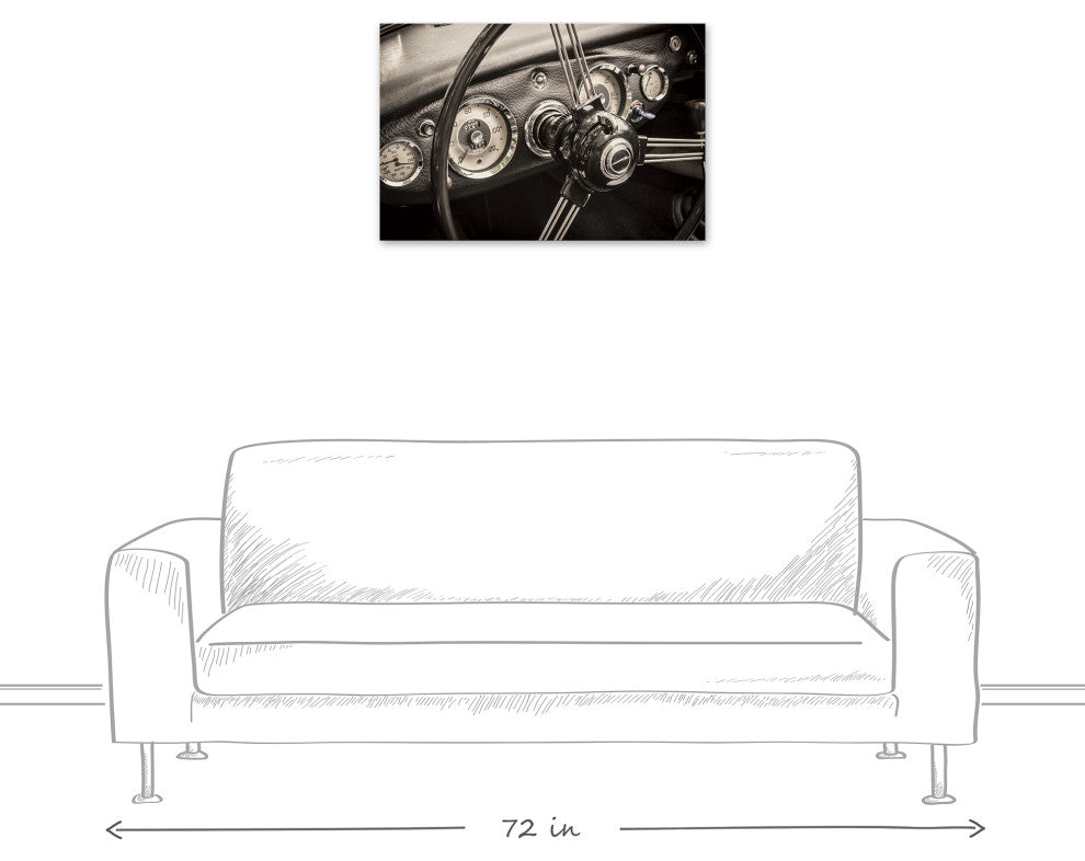 Vintage Car Dashboard 20x30 Canvas Wall Art