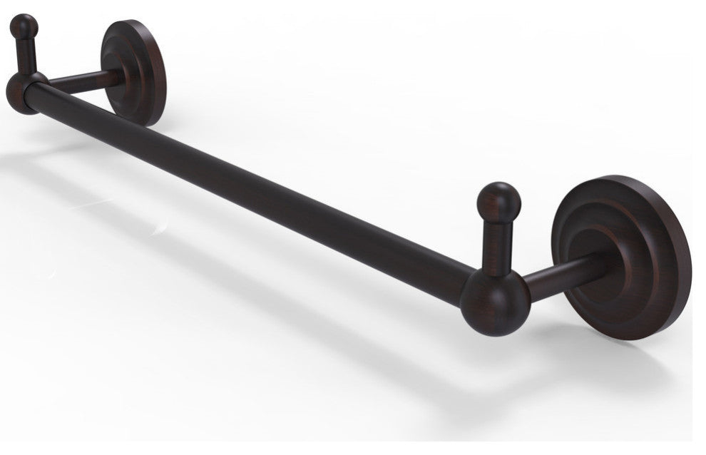 Prestige Que New 18" Towel Bar with Integrated Hooks, Venetian Bronze