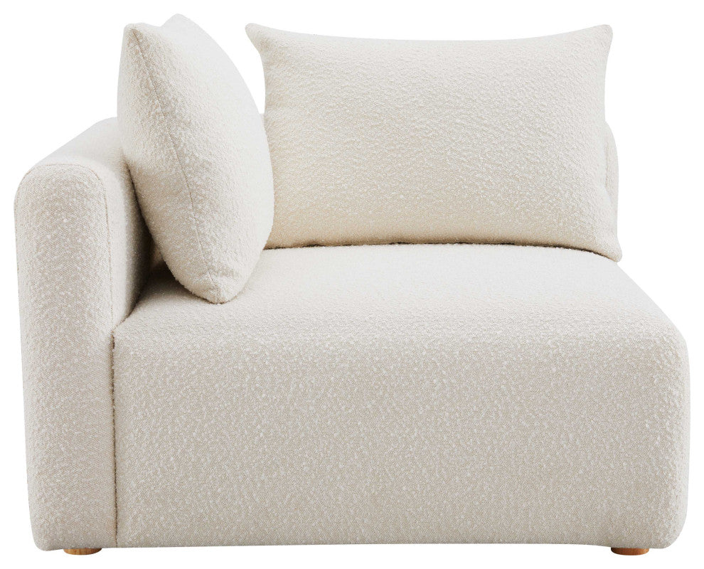 Hangover Upholstered Modular Corner Chair, Cream Boucle