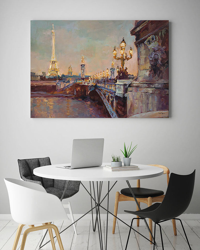 "Parisian Evening Crop " Museum Mounted Canvas Print, 32"x24"