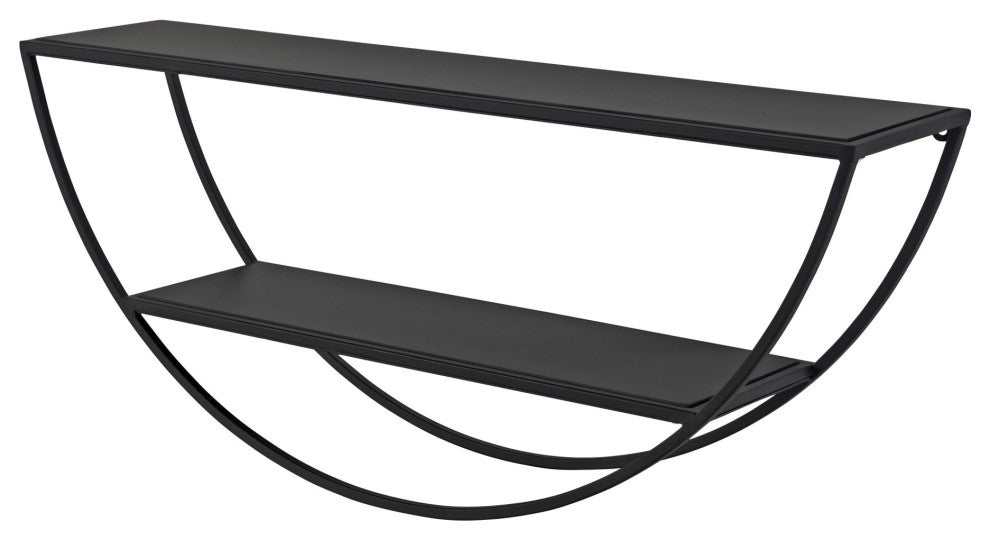 Tancill Half Circle Wall Shelf, Black 26x11