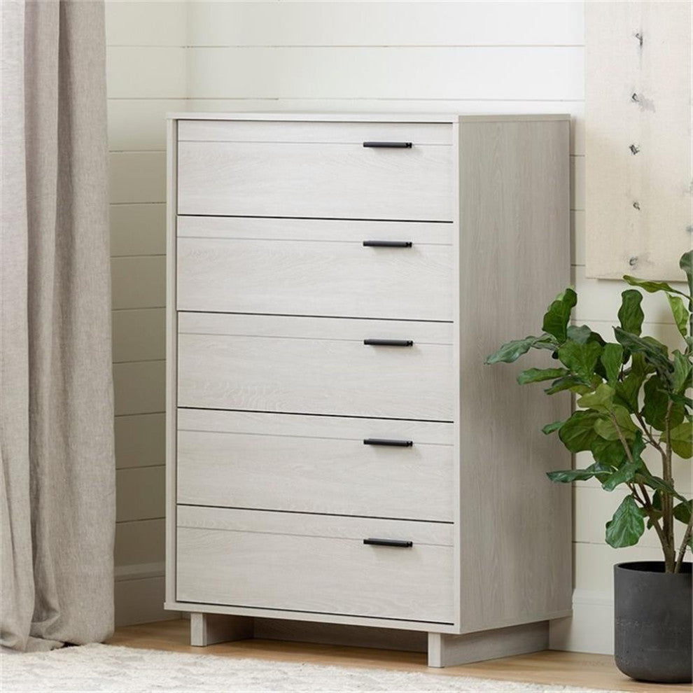 South Shore Fynn 5 Drawer Chest in Winter Oak