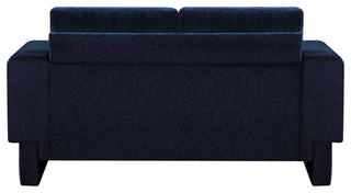 Madeline Chenille Fabric Upholstered Chair, Navy, Loveseat