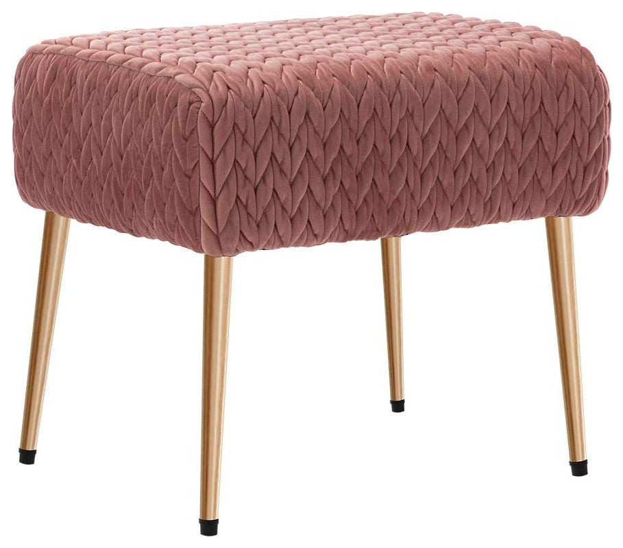 Modern Velvet Upholstered Ottoman Footrest