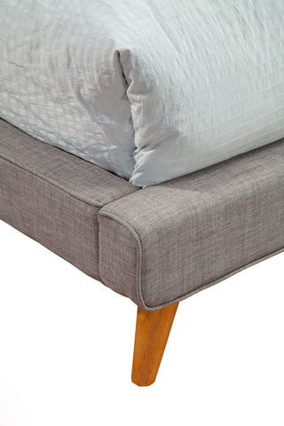 Britney Queen Upholstered Platform Bed, Dark Grey