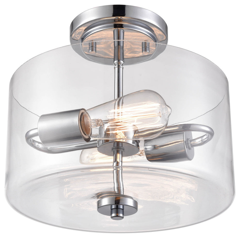 Verlana Collection 2-LIght 11" Brushed Nickel Semi-Flush