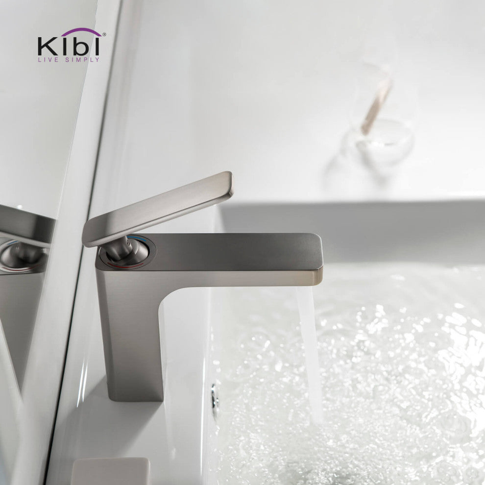 Infinity Single Handle Bathroom Faucet KBF1006, Brush Nickel, W/ Drain
