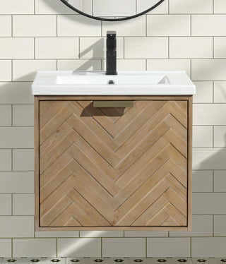 Ari Kitchen and Bath Carlsbad 24" Floating Bathroom Vanity Weathered Fi