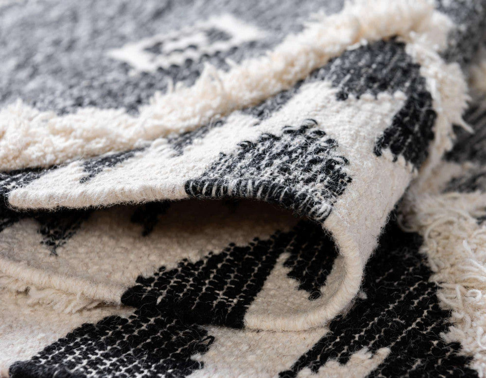 Unique Loom Ivory Mesa Area Rug, Charcoal, 8'x1', Rectangular