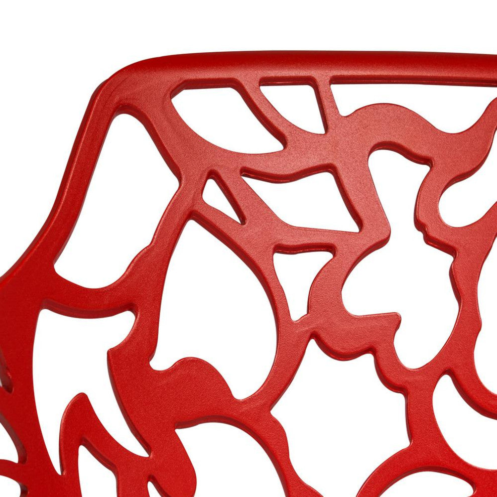 LeisureMod Modern Devon Aluminum Chair Red