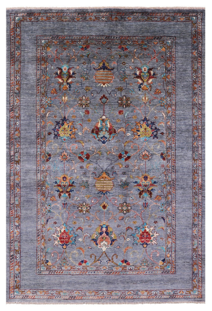 5' 6" X 8' 1" Persian Tabriz Hand-Knotted Wool Rug Q9844