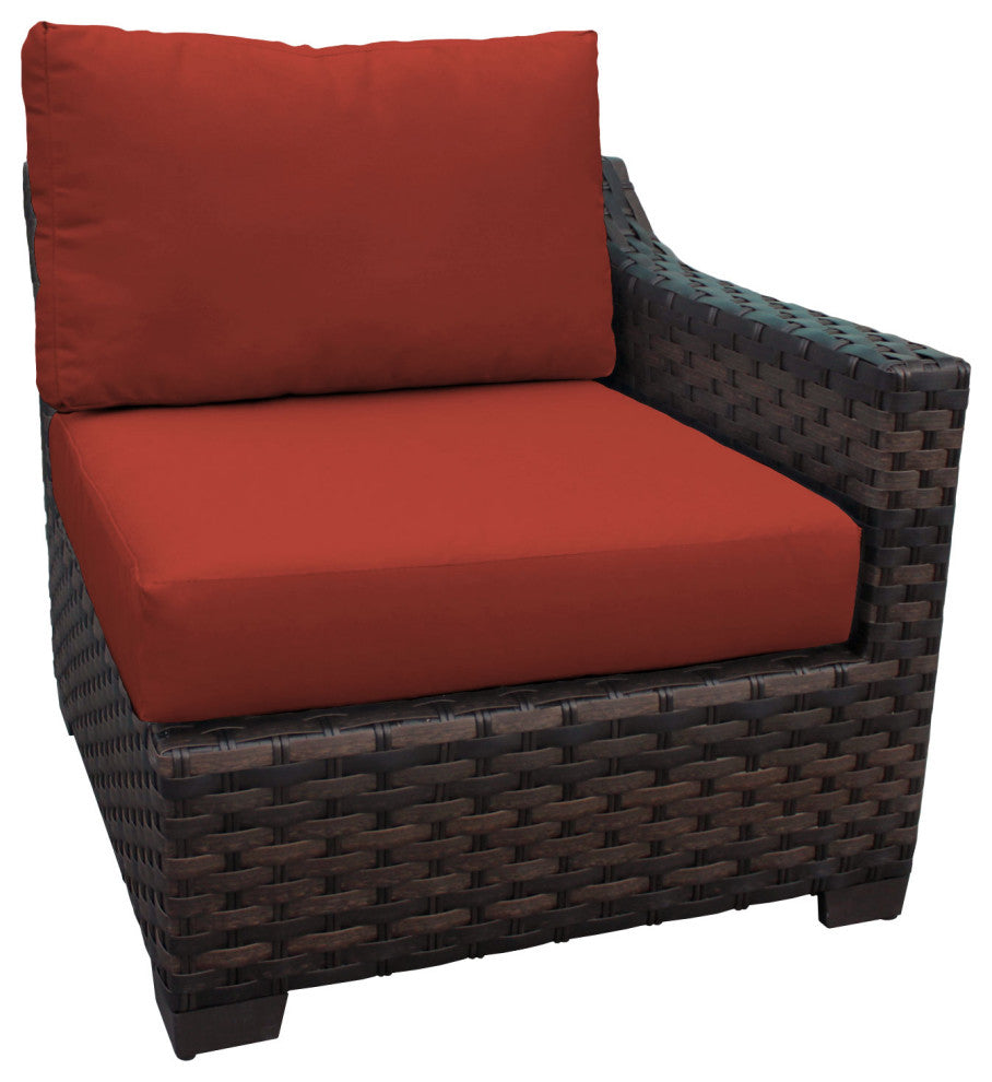 kathy ireland River Brook 6 Piece Wicker Patio Furniture Set, Cinnamon