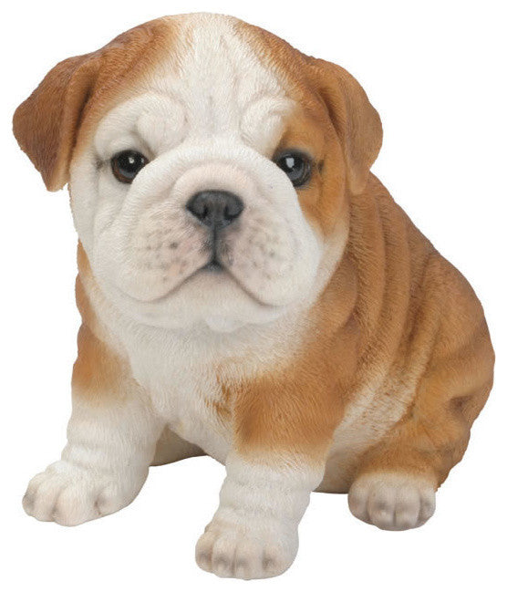 Realistic Bulldog Puppy Garden Statue