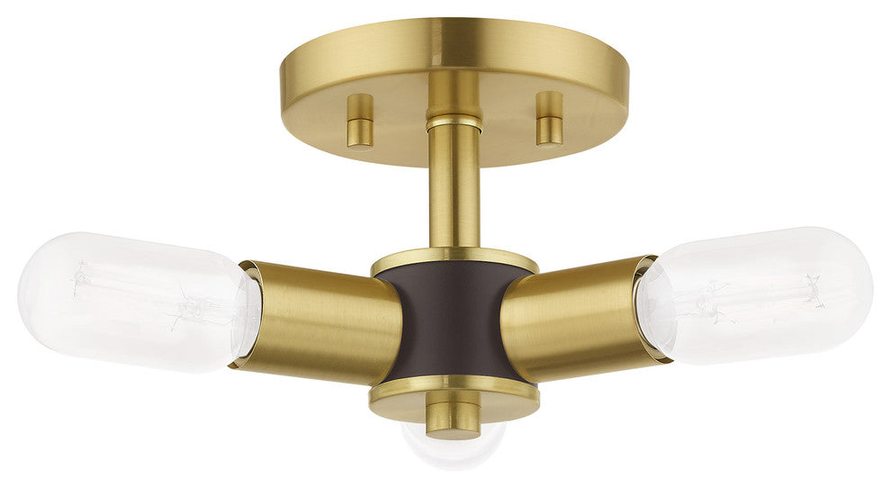Livex Lighting Satin Brass 3-Light Ceiling Mount