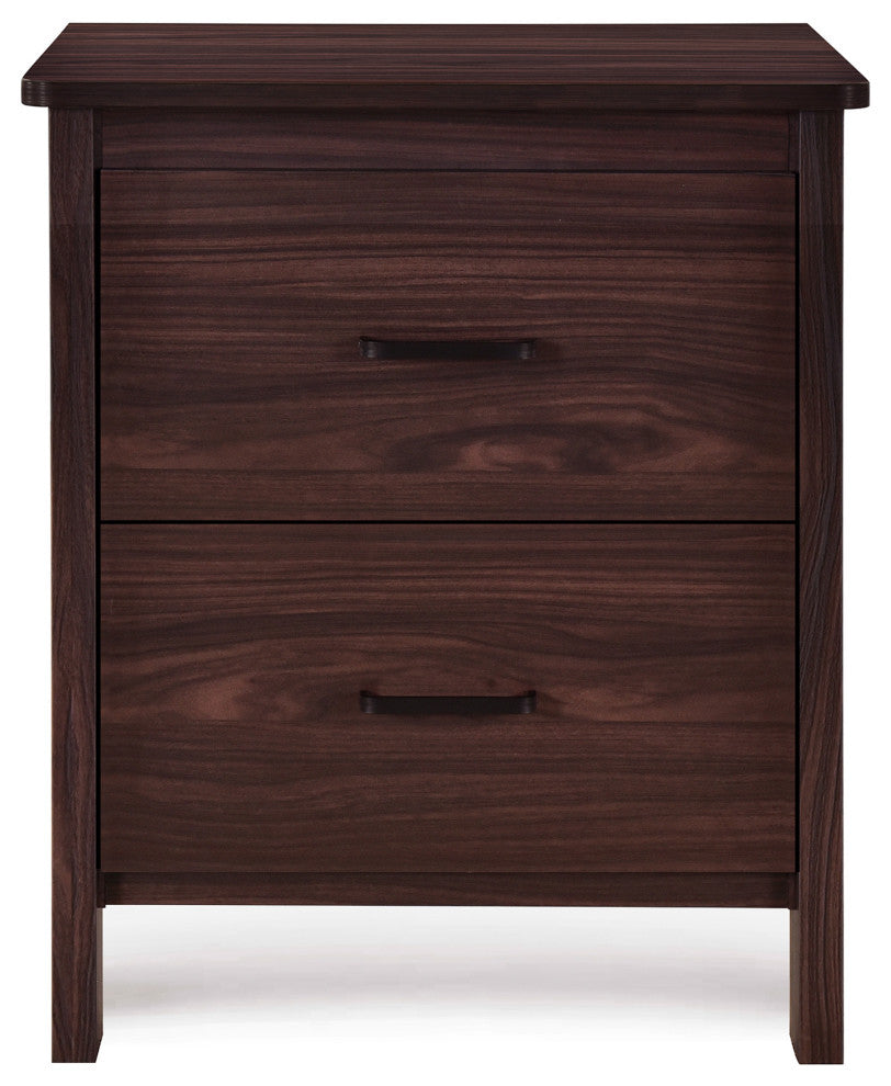 Titeca Contemporary 2 Drawer Nightstands, Set of 2, Wenge
