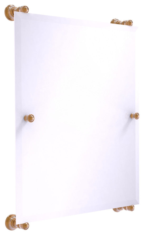 Carolina Frameless Rail Mounted Mirror, Brushed Bronze