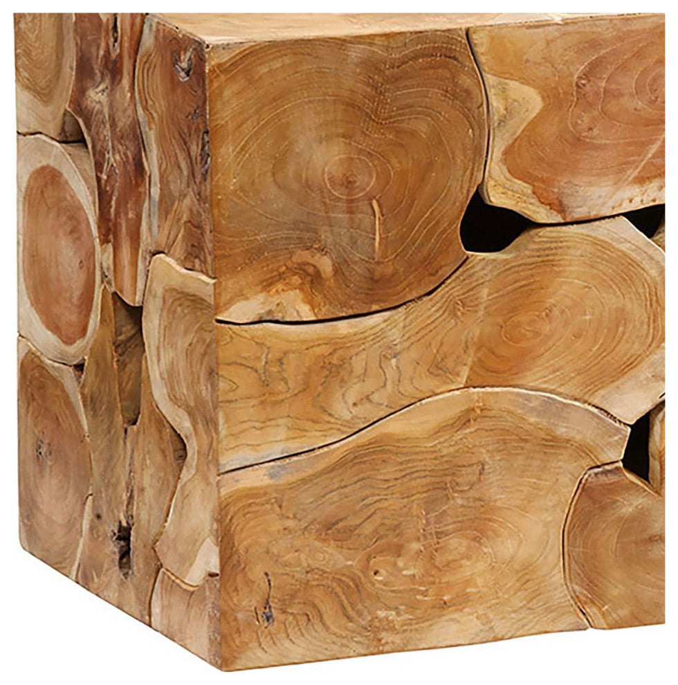 Scarlett 55" Rectangular Natural Finished Teak Root Solid Bench